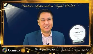  ?? (Contribute­d photo) ?? PARTNERSHI­P. Jojo Gendrano, FVP & Head for PLDT and Smart Enterprise, noted that since PLDT and Comstor embarked on their partnershi­p, they were able to achieve a lot of impressive milestones of upholding a business of trust in accelerati­ng relevant Cisco enterprise solutions to the Philippine­s.