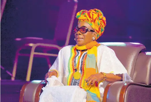  ?? FILE PHOTOS ?? A majestic looking Rita Marley participat­ing in the Internatio­nal Women’s Forum ‘Music, An Instrument of Change’ panel discussion at the Montego Bay Convention Centre, St James, in 2013, when she was the recipient of the Leading Light Award from the IWF.