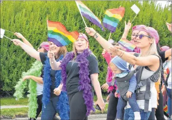  ??  ?? Yarmouth’s first-ever pride parade was as successful as it was colourful.