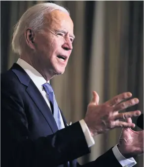 ??  ?? > President Joe Biden at a virtual swearing in ceremony of political appointees. Q1