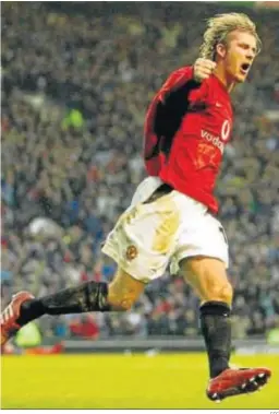  ?? EFE ?? David Beckham en un encuentro con el Manchester United.