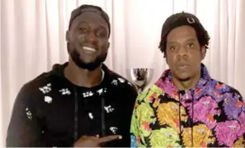  ?? FOTO RR ?? Romelu Lukaku gaat maar al te graag op de foto met superster Jay-Z.