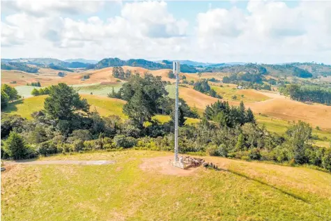  ?? Photo / Supplied ?? The new cell tower at Coroglen is the 300th rolled out by the Rural Connectivi­ty Group.