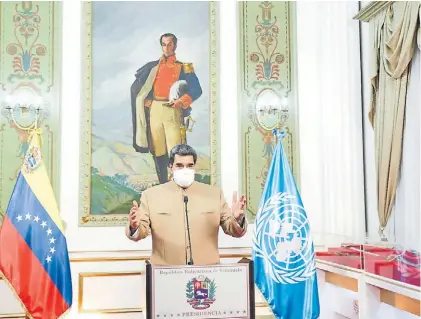  ?? REUTERS ?? Anuncios. El presidente Nicolás Maduro, en el Palacio de Miraflores, en uno de sus mensajes al país.