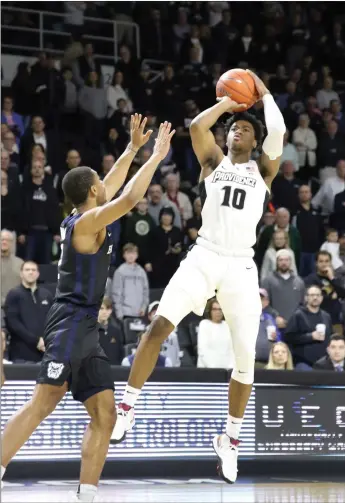  ?? Photo by Louriann Mardo-Zayat / lmzartwork­s.com ?? Providence College freshman guard AJ Reeves scored a game-high 24 points on just 13 shots to go along with four rebounds and an assist in the Friars’ 83-70 victory over Butler Saturday afternoon at The Dunk.
