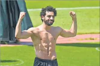  ?? LIVERPOOL FC VIA GETTY IMAGES ?? Liverpool’s Mohamed Salah at the Melwood Training Ground in Liverpool on Thursday. n