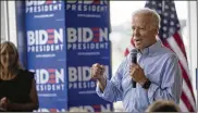  ?? RACHEL MUMMEY / THE NEW YORK TIMES ?? Former Vice President Joe Biden speaks at an event in Ottumwa, Iowa, Tuesday.