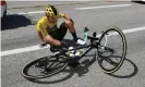  ??  ?? Primoz Roglic was injured on Saturday. Photograph: Justin Setterfiel­d/Getty Images