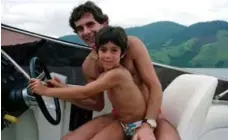  ?? PHOTO COURTESY OF BRUNO SENNA ?? A young Bruno Senna with his Uncle Ayrton. He was 10 when his uncle, a three-time world champion, died in a crash at San Marino in 1994.