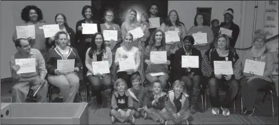  ?? Submitted photo ?? The Single Parent Scholarshi­p Fund of Garland County hosted a reception for scholarshi­p recipients this month at Mid-America Science Museum. The committee approved 23 students to receive scholarshi­p awards totaling $16,250. Students enrolled in college...