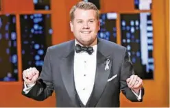  ?? Associated Press ?? James Corden hosts the Tony Awards in New York.