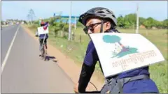  ?? SUPPLIED ?? Activists will bike 300km from Phnom Penh to Preah Vihear province to raise awareness of forestry crimes in Prey Preah Rokha.