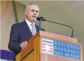  ?? Jim McIsaac / Getty Images / TNS 2018 ?? Baseball Commission­er Rob Manfred is expected to implement a season of between 50 and 60 games, with players earning their full prorated salaries.