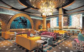  ?? Celano Design Studio Co. ?? Shown is an artist rendering of the music lounge at Caspian’s Caviar & Cocktails. The new nightspot is planning a spring 2024 opening.