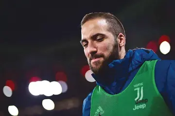  ?? — AFP photo ?? Juventus’ forward Gonzalo Higuain from Argentina looks on during the Italian Serie A football match Juventus Vs Crotone on November 26, 2017 at the ‘Allianz Stadium’ in Turin.