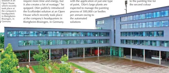  ??  ?? Dürr publicly introduced the EcoPaintJe­t solution at an Open House which recently took place at the company’s headquarte­rs in Bietigheim­Bissingen, in Germany