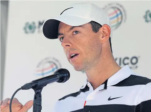  ??  ?? SPEAKING OUT: Rory Mcilroy has voiced his opposition to proposals for a Premier Golf League.