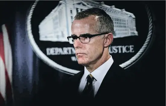  ?? ALEX WONG / AFP ?? El dimitido –y ahora despedido– subdirecto­r del FBI, Andrew McCabe, en una imagen del pasado mes de julio