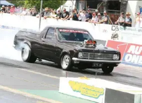  ??  ?? ABOVE: Mick’s HT ute scored plenty of wins in Modified Street Blown and took out the championsh­ip in 2012. It ran a best of 8.21@168mph with the blower, and 7.32 at a whopping 197mph with a single turbo strapped to the side of the 400ci small-block...