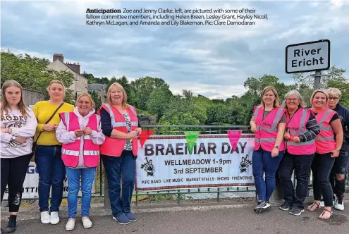  ?? ?? Zoe and Jenny Clarke, left, are pictured with some of their fellow committee members, including Helen Breen, Lesley Grant, Hayley Nicoll, Kathryn McLagan, and Amanda and Lily Blakeman. Pic: Clare Damodaran