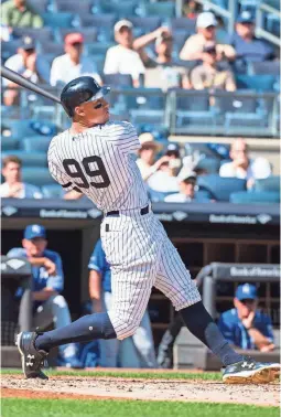  ?? GREGORY FISHER, USA TODAY SPORTS ?? Aaron Judge hit his 50th home run of the season.