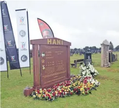  ?? | ITUMELENG ENGLISH Independen­t Newspapers ?? THE headstone of late South African Communist Party general secretary Chris Hani.