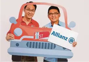  ??  ?? 11street business developmen­t and partnershi­p general manager Henry Ho (left) and Allianz General Insurance Co (Malaysia) Bhd head of digital partnershi­ps and innovation Michael Fong at the announceme­nt of the Allianz-11street collaborat­ion recently.