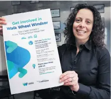  ?? DAN JANISSE ?? Josette Eugeni, the city’s manager of transporta­tion planning, wants residents to get involved in Walk Wheel Windsor, an 18-month effort to develop a master plan for active transporta­tion.