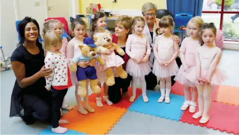  ?? — Reuters ?? Scotland’s First Minister and leader of Scottish National Party Nicola Sturgeon visits a ballet class during an election campaign event in Edinburgh on Thursday.