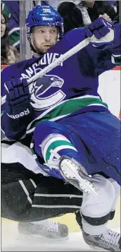  ?? — REUTERS FILES ?? Noted sniper Jannik Hansen spent two playoff games on the top line and the Canucks lost both of them.