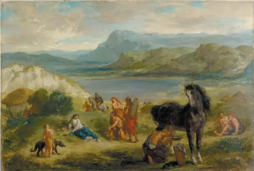  ??  ?? Eugène Delacroix: Ovid Among the Scythians, 1859