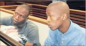  ??  ?? FROM LEFT: Lesedi Guys, 22, and Thabo Ruwana, 19.