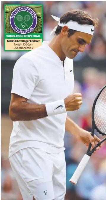  ?? Picture: GETTY ?? Roger Federer after clinching his semi-final win against Tomas Berdych