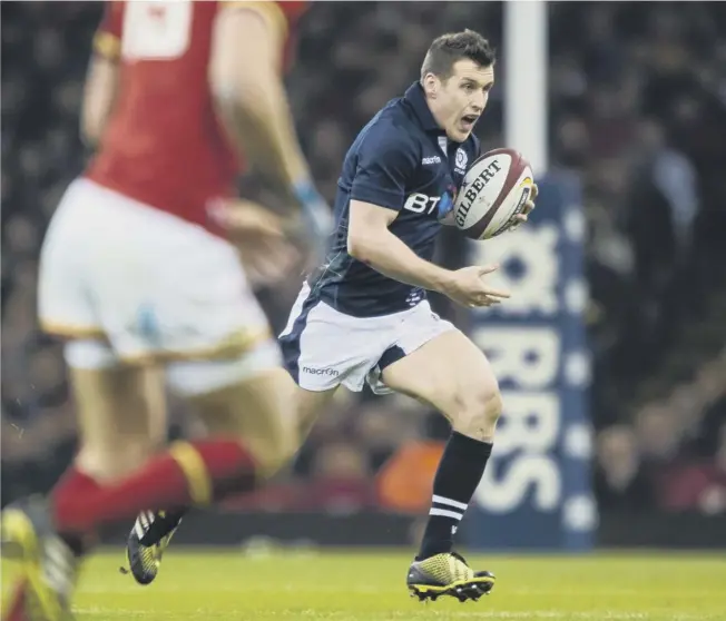  ??  ?? 0 Mark Bennett will reclaim the No 13 jersey when Scotland face Georgia tomorrow after Huw Jones, who produced impressive performanc­es against Australia and Argentina,