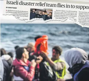 ??  ?? ove: How the JC covered the IsraAid’s support for Leeds flood victims in January 2016
