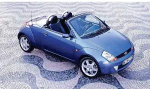  ?? FOTO: FORD/DPA-TMN ?? Reich musste man für das Vergnügen auch 2003 nicht sein, galt der Ford Streetka doch als vergleichs­weise günstiges Cabrio. Auch als gebrauchte­s Modell ist er recht günstig.