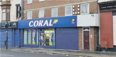  ??  ?? The Coral bookmakers in Roker Avenue, Sunderland.