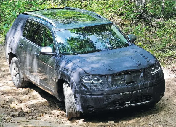  ?? PHOTOS: DEREK MCNAUGHTON/DRIVING.CA ?? The new yet-to-be-named Volkswagen three-row SUV is scheduled to launch next spring as a 2018 model.