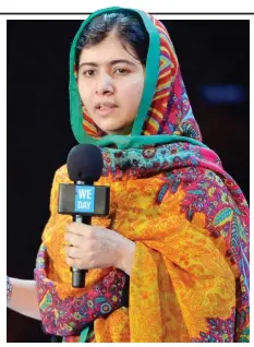  ??  ?? Activist: Malala was shot in the head