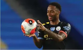  ??  ?? Raheem Sterling moved up the Premier League charts with a hat-trick at Brighton. Photograph: Catherine Ivill/Reuters
