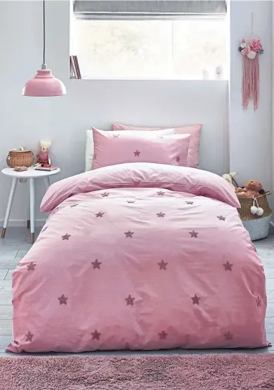  ??  ?? Tufted Star duvet cover and pillowcase set, £20-£42, Next.