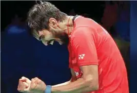  ?? PIC/PTI ?? Kidambi Srikanth exults after clinching the Australian Open Super Series title