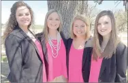  ?? SUBMITTED PHOTO ?? Corrine Burrus, left, Jessika Calhoon, Dixie Miller and Blayke Rogers worked together last year on Farmington FFA’s livestock judging team. They won the state contest and came in third on the national level in fall 2016.