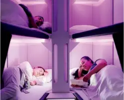  ?? ?? Air New Zealand’s new Skynest sleep pods