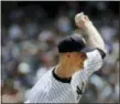  ?? FRANK FRANKLIN III — ASSOCIATED PRESS ?? Yankees’ J.A. Happ delivers a pitch in the first inning of Sunday’s game against the Royals at Yankee Stadium in New York.