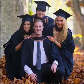  ??  ?? Jonathan Mates, Waterford; Martha Swic, New Ross; Donna Kelly, Enniscorth­y; and Niamh Hennessey, Waterford; who Graduated Bachelor of Laws (Hons).