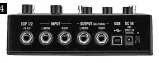  ??  ?? 4. You can connect a single expression pedal or footswitch to the EXP 1/2, FS 4/5 socket, but you can have two if you use a Y-cable. The socket is set for a Mission SP1L6H Line 6 Expression Pedal, with a toe switch that toggles between EXP 1 (Wah/Pitch Wham) and EXP 2 (Volume/Pan) 4