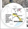  ??  ?? Us-bangla Airlines plane crashes at Kathmandu airport hours