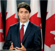  ??  ?? Canadian Prime Minister Justin Trudeau said during a news conference in Ottawa, Ontario, that the new US tariffs were ‘‘totally unacceptab­le’’.