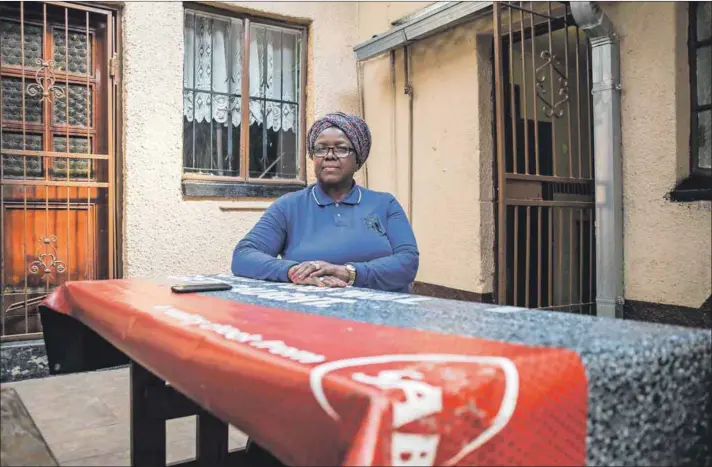  ??  ?? Family tradition: Fanny Mokoena’s mother and grandmothe­r ran shebeens and she began buying and selling beer while still at school. Photo: Oupa Nkosi